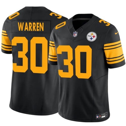 Black Pittsburgh Steelers #30 Jaylen Warren 2025 F.U.S.E. Color Rush Vapor Untouchable Limited Stitched Jersey - PSJ211