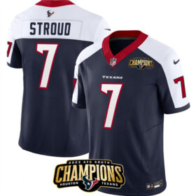 Navy/White Houston Texans #7 C.J. Stroud 2023 F.U.S.E. AFC South Champions Patch Limited Stitched Football Jersey - HTJ134