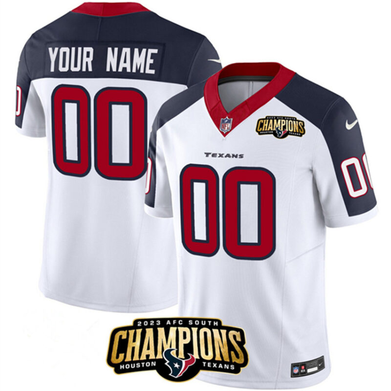White/Navy Houston Texans Active Player Custom 2023 F.U.S.E. AFC South Champions Patch Limited Stitched Football Jersey - HTJ43