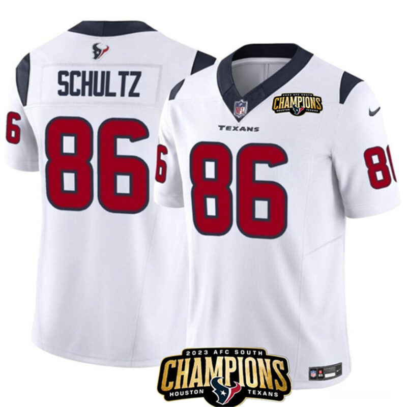 White Houston Texans #86 Dalton Schultz 2023 F.U.S.E. AFC South Champions Patch Vapor Untouchable Limited Stitched Football Jersey - HTJ156