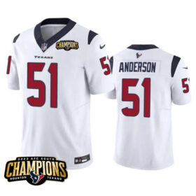 White Houston Texans #51 Will Anderson Jr. 2023 F.U.S.E. AFC South Champions Patch Vapor Untouchable Limited Stitched Football Jersey - HTJ229