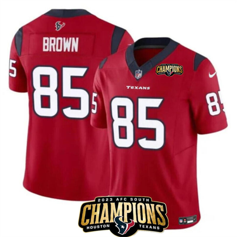 Red Houston Texans #85 Noah Brown 2023 F.U.S.E. AFC South Champions Patch Vapor Untouchable Limited Stitched Football Jersey - HTJ79