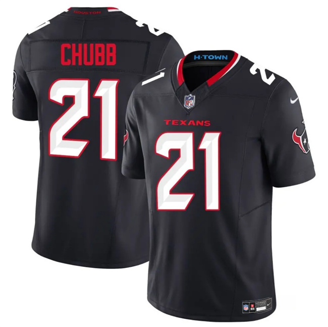 Navy Houston Texans #21 Nick Chubb 2025 F.U.S.E. Vapor Limited Stitched Football Jersey - HTJ296