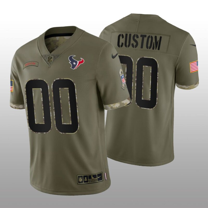 Houston Texans ACTIVE PLAYER Custom Olive 2022 Salute To Service Limited Stitched Jersey - HTJ157