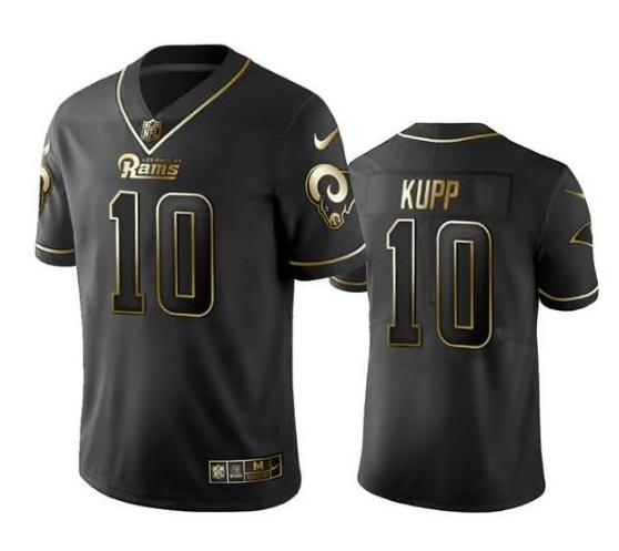 Black Los Angeles Rams #10 Cooper Kupp  Golden Edition Limited Stitched Jersey - LAR471