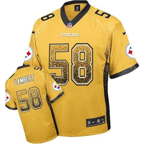 Nike Steelers #58 Jack Lambert Gold Stitched NFL Elite Drift Fashion Jersey - PSJ312