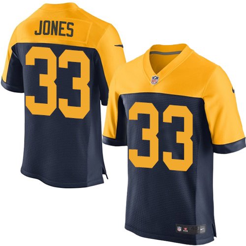Nike Packers #33 Aaron Jones Navy Blue Alternate Stitched NFL New Elite Jersey - GBJ93