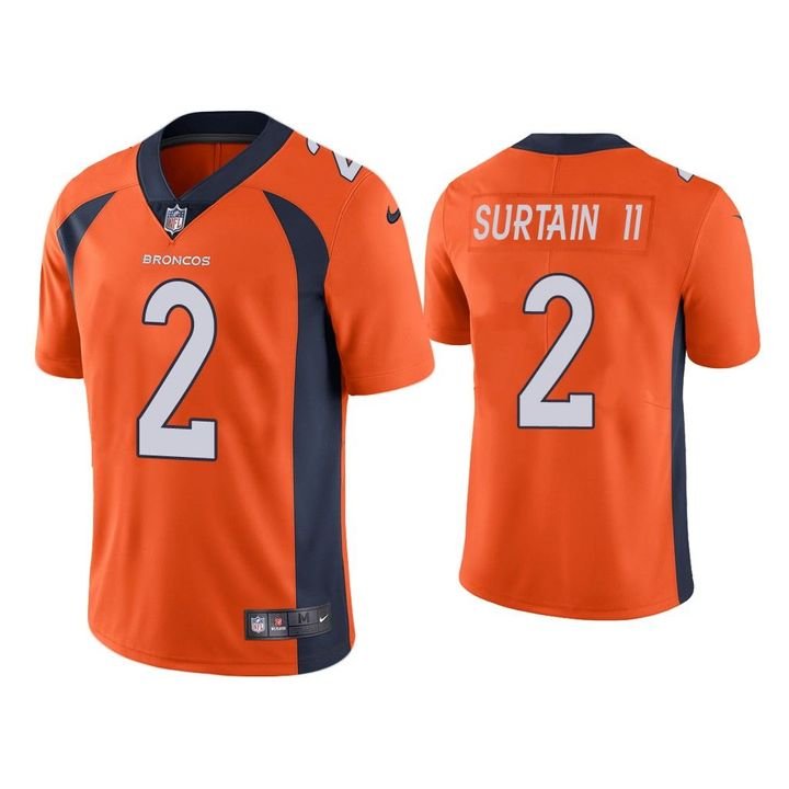 Orange Denver Broncos #2 Patrick Surtain II 2021 NFL Draft Vapor Untouchable Limited Stitched Jersey