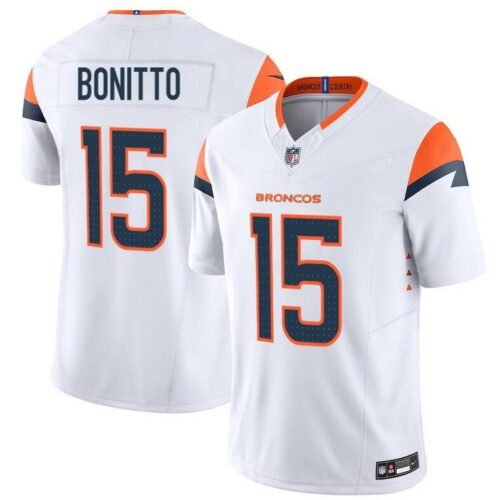 White Denver Broncos #15 Nik Bonitto F.U.S.E. Vapor Limited Stitched Football Jersey