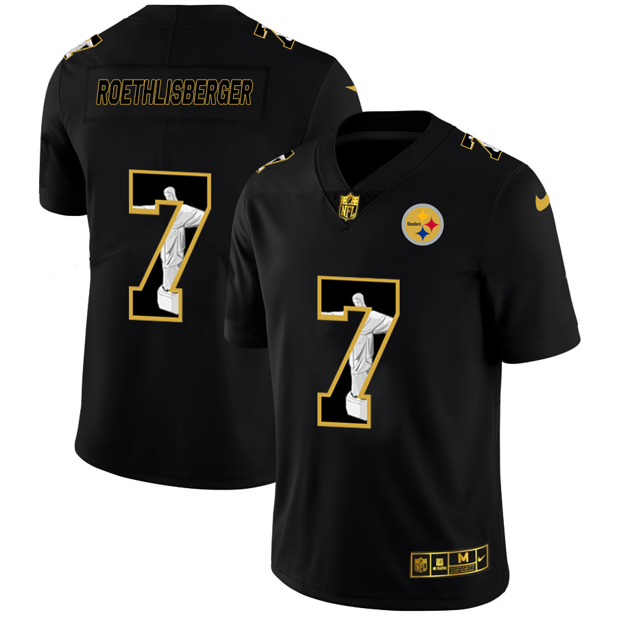 Pittsburgh Steelers #7 Ben Roethlisberger Nike Carbon Black Vapor Cristo Redentor Limited NFL Jersey - PSJ706
