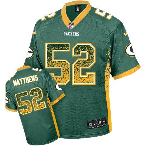 Nike Packers #52 Clay Matthews Green Team Color Stitched NFL Elite Drift Fashion Jersey - GBJ553