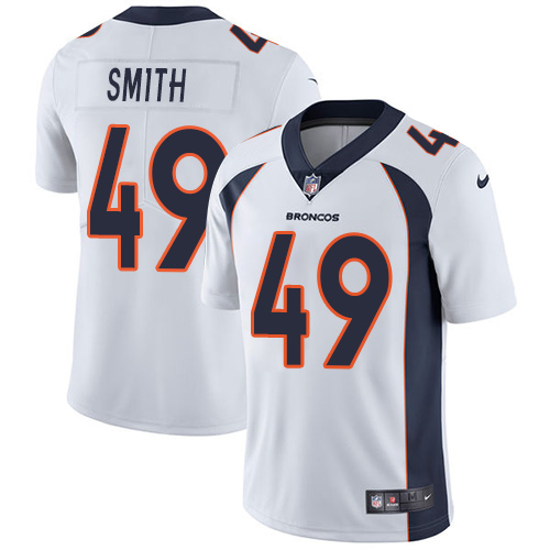 Nike Broncos #49 Dennis Smith White Stitched NFL Vapor Untouchable Limited Jersey
