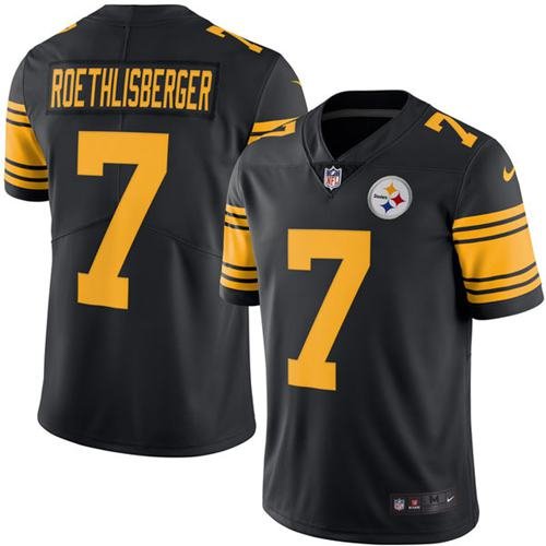 Nike Steelers #7 Ben Roethlisberger Black Stitched NFL Limited Rush Jersey - PSJ55