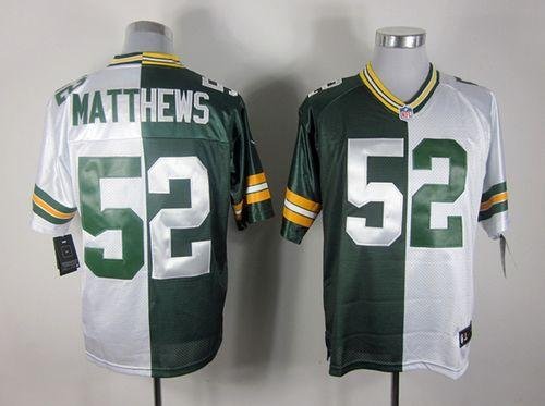 Nike Packers #52 Clay Matthews Green/White Stitched NFL Elite Split Jersey - GBJ588