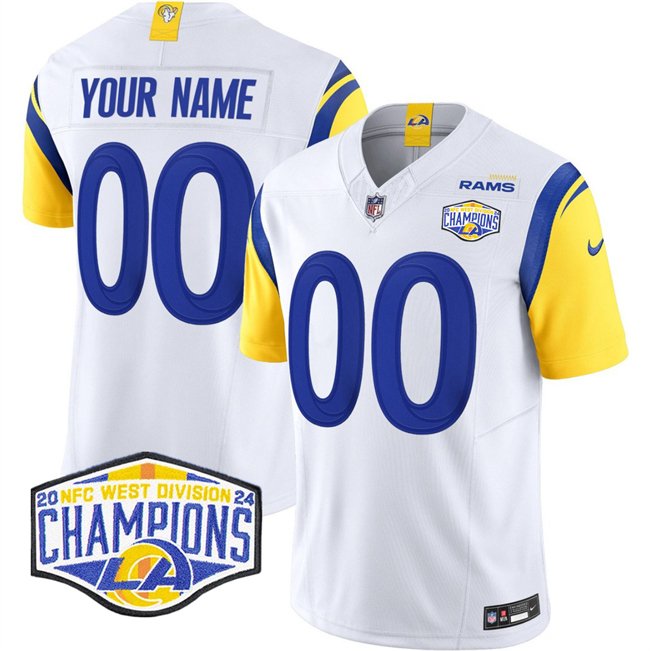 White Los Angeles Rams Active Player Custom 2024 NFC West Champions F.U.S.E. Vapor Untouchable Stitched Football Jersey - LAR331