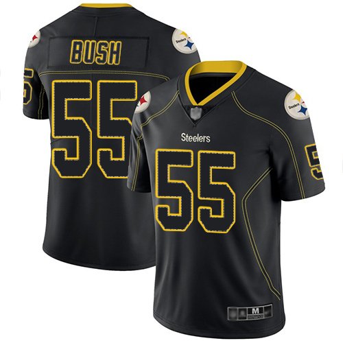 Nike Steelers #55 Devin Bush Lights Out Black Stitched NFL Limited Rush Jersey - PSJ722