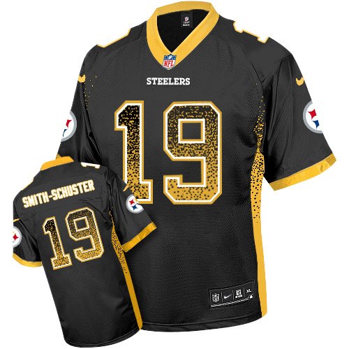 Nike Steelers #19 JuJu Smith-Schuster Black Team Color Stitched NFL Elite Drift Fashion Jersey - PSJ331