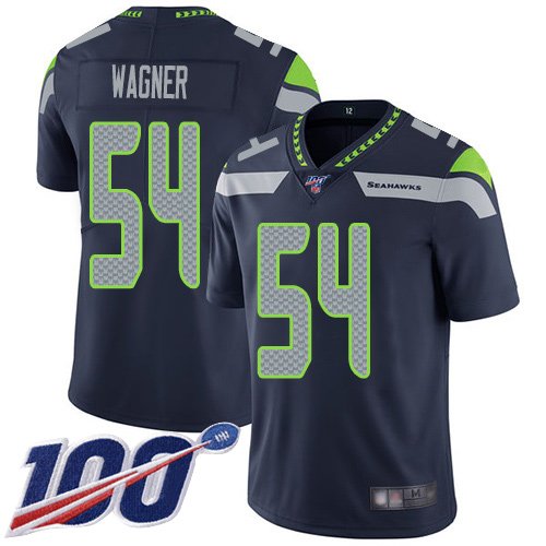 Nike Seahawks #54 Bobby Wagner Steel Blue Team Color Stitched NFL 100th Season Vapor Limited Jersey