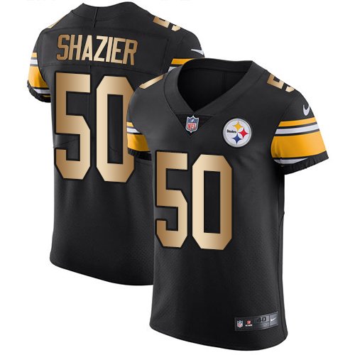 Nike Steelers #50 Ryan Shazier Black Team Color Stitched NFL Elite Gold Jersey - PSJ28