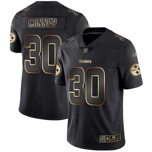 Nike Steelers #30 James Conner Black/Gold Stitched NFL Vapor Untouchable Limited Jersey - PSJ557