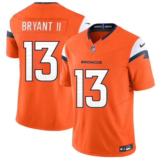Orange Denver Broncos #13 Pat Bryant II 2025 Draft F.U.S.E. Vapor Limited Stitched Football Jersey