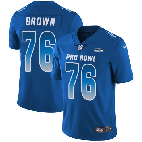 Nike Seahawks #76 Duane Brown Royal Stitched NFL Limited NFC 2018 Pro Bowl Jersey