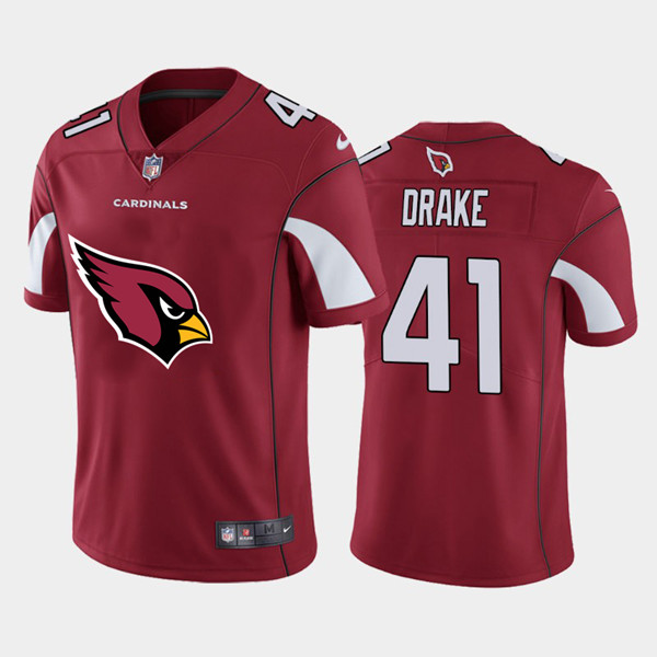 Arizona Cardinals #41 Kenyan Drake Red 2020 Team Big Logo Limited Stitched NFL Jersey - ACJ246