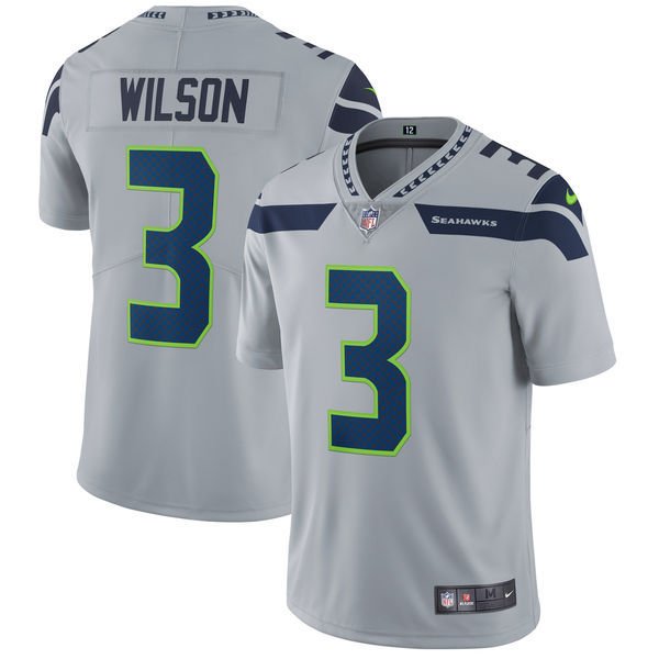 Seattle Seahawks #3 Russell Wilson Gray Vapor Untouchable Limited Stitched NFL Jersey