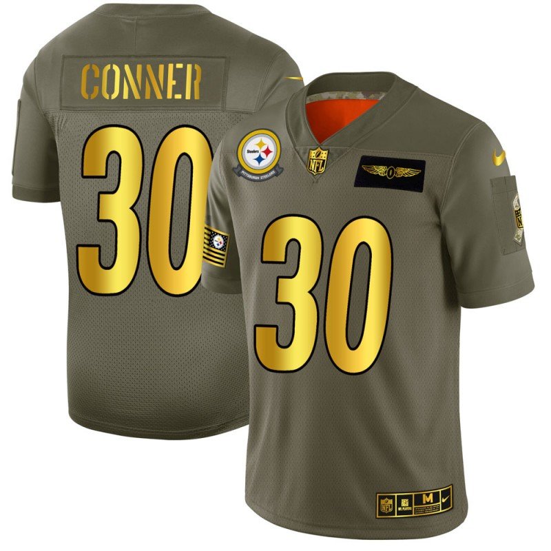 Pittsburgh Steelers #30 James Conner NFL Nike Olive Gold 2019 Salute to Service Limited Jersey - PSJ774
