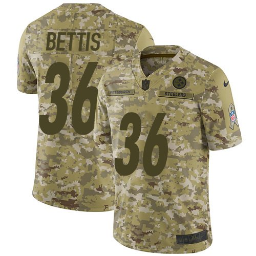 Nike Steelers #36 Jerome Bettis Camo Stitched NFL Limited 2018 Salute To Service Jersey - PSJ83