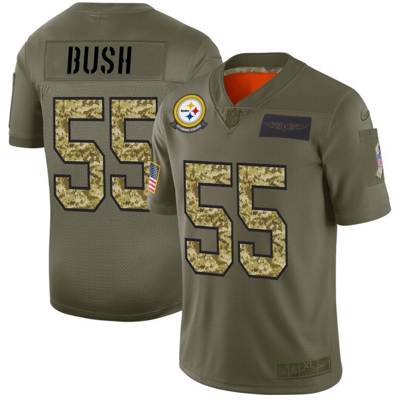 Pittsburgh Steelers #55 Devin Bush Nike 2019 Olive Camo Salute To Service Limited NFL Jersey - PSJ202