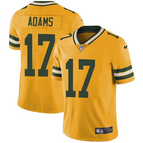 Nike Packers #17 Davante Adams Yellow Stitched NFL Limited Rush Jersey - GBJ163