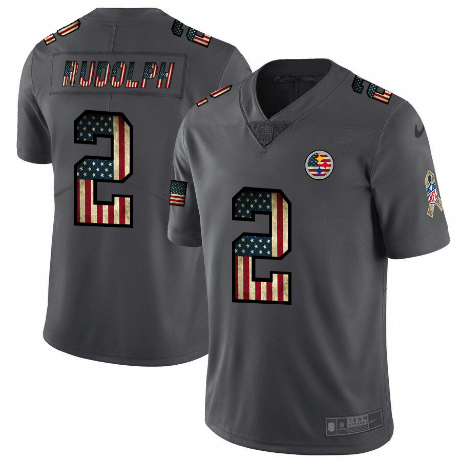 Nike Steelers #2 Mason Rudolph 2018 Salute To Service Retro USA Flag Limited NFL Jersey - PSJ742