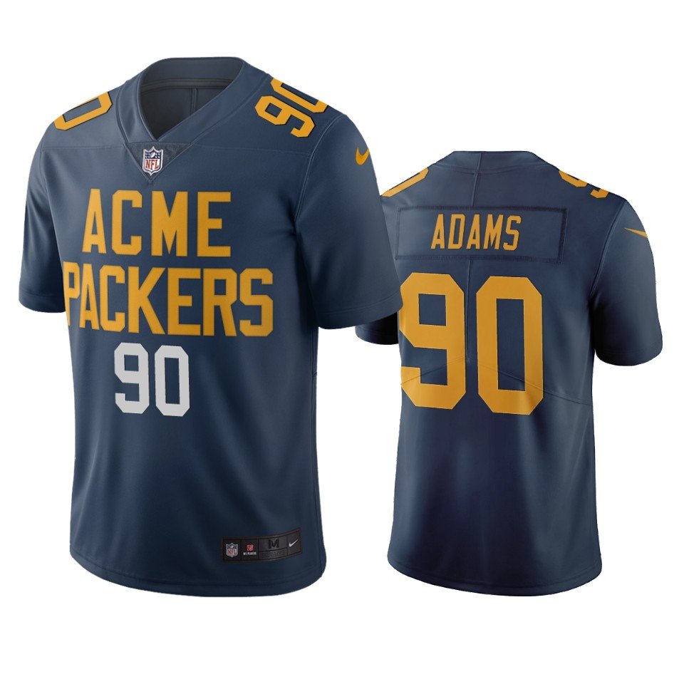Green Bay Packers #90 Montravius Adams Navy Vapor Limited City Edition NFL Jersey - GBJ394