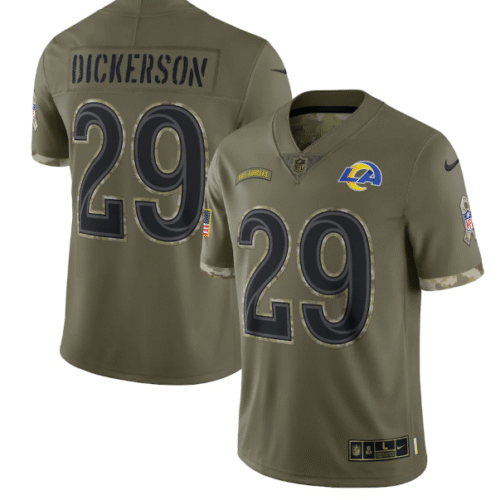 Los Angeles Rams #29 Eric Dickerson Olive 2022 Salute To Service Limited Stitched Jersey - LAR354