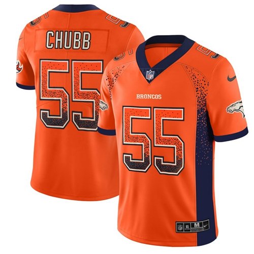 Nike Broncos #55 Bradley Chubb Orange Team Color Stitched NFL Limited Rush Drift Fashion Jersey