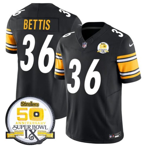 Black Pittsburgh Steelers #36 Jerome Bettis 2024 F.U.S.E. 50th Anniversary Of Super Bowl IX Alternate Vapor Untouchable Limited Stitched Jersey - PSJ561