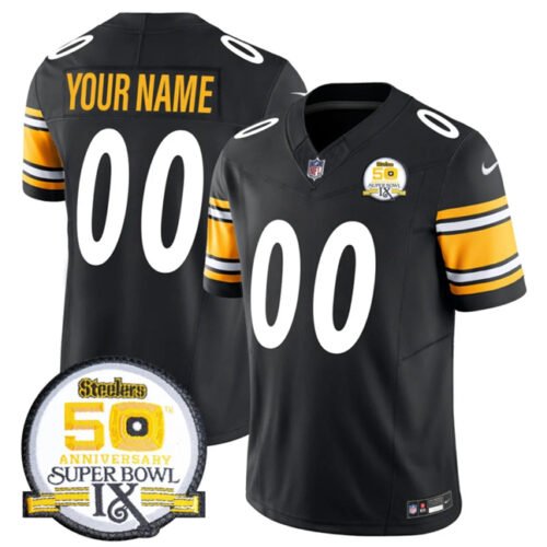 Black Pittsburgh Steelers Active Player Custom 2024 F.U.S.E. 50th Anniversary Of Super Bowl IX Alternate Vapor Untouchable Limited Stitched Jersey - PSJ635