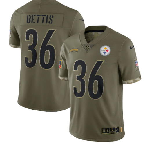 Olive Pittsburgh Steelers #36 Jerome Bettis 2022 Salute To Service Limited Stitched Jersey - PSJ821