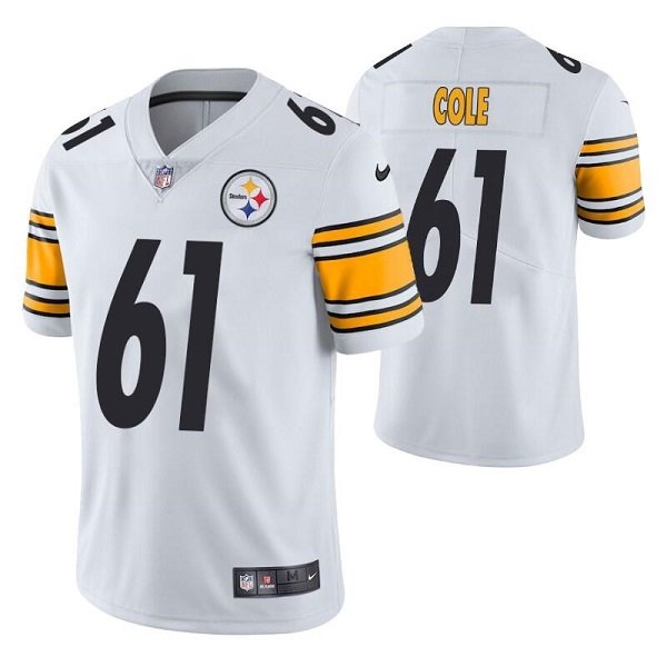 White Pittsburgh Steelers #61 Mason Cole Vapor Untouchable Limited Stitched Jersey - PSJ783