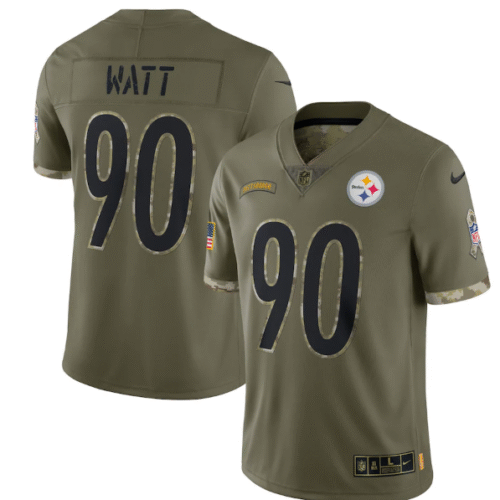 Olive Pittsburgh Steelers #90 T. J. Watt 2022 Salute To Service Limited Stitched Jersey - PSJ770