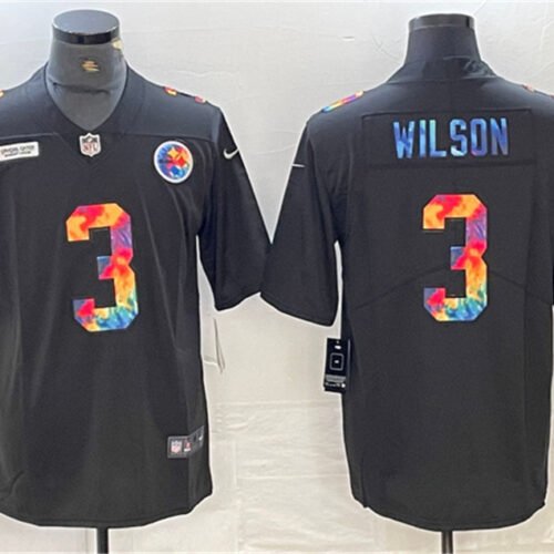 Black Pittsburgh Steelers #3 Russell Wilson Crucial Catch Limited Stitched Jersey - PSJ105