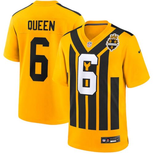Gold Pittsburgh Steelers #6 Patrick Queen 1933 Throwback Alternate Football Stitched Football Game Jersey - PSJ835
