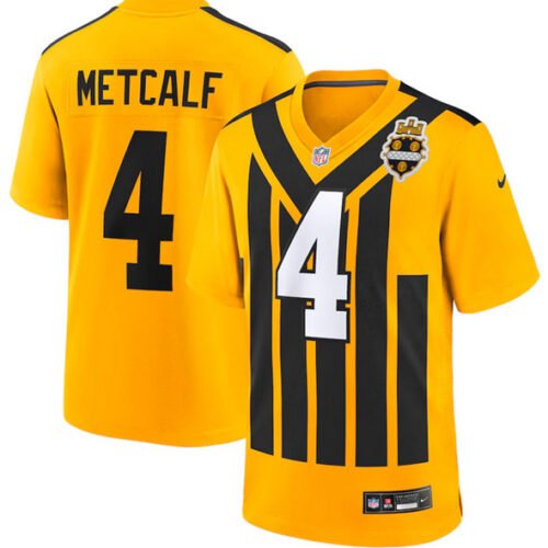 Gold Pittsburgh Steelers #4 DK Metcalf 1933 Throwback Alternate Football Stitched Football Game Jersey - PSJ631