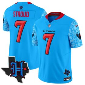 Blue Houston Texans #7 C.J. Stroud F.U.S.E. 2024 Texas Patch V4 Vapor Limited Stitched Football Jersey - HTJ263