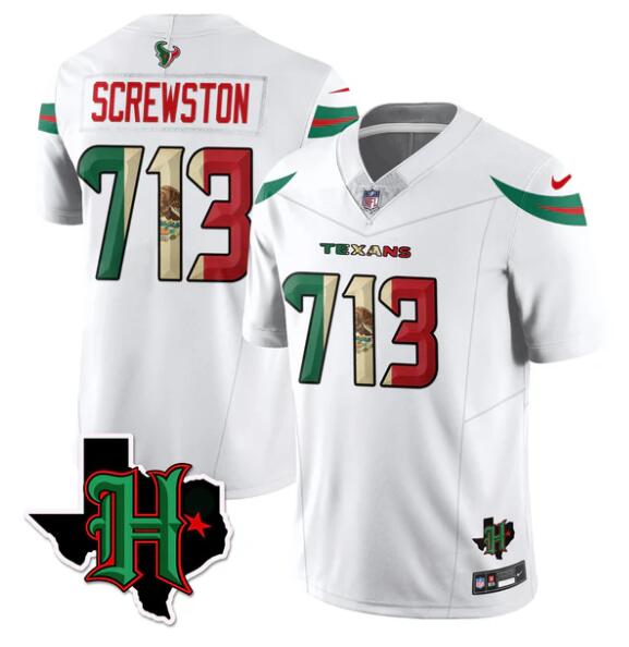 White Houston Texans #713 Screwston F.U.S.E. Mexico Vapor Limited Stitched Football Jersey - HTJ276