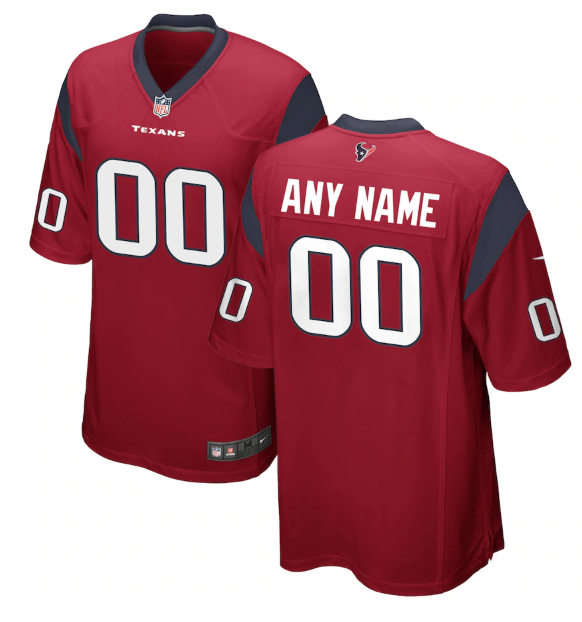 Red Houston Texans Active Player Custom Stitched Game Jersey - HTJ147