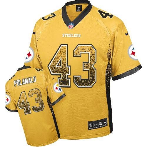 Nike Steelers #43 Troy Polamalu Gold Stitched NFL Elite Drift Fashion Jersey - PSJ48