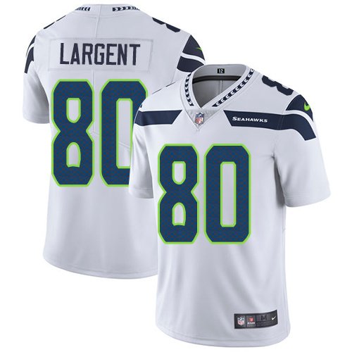 Nike Seahawks #80 Steve Largent White Stitched NFL Vapor Untouchable Limited Jersey