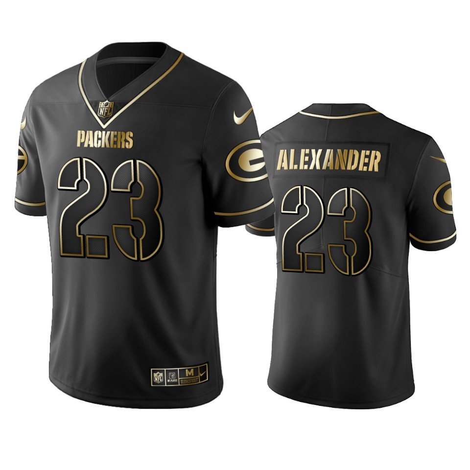 Packers #23 Jaire Alexander Stitched NFL Vapor Untouchable Limited Black Golden Jersey - GBJ55